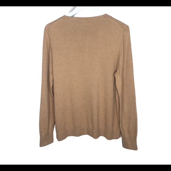 COURT & ROWE Muse Cotton Blend Crewneck Sweater With Long Sleeves Camel Brown L - Picture 7 of 8
